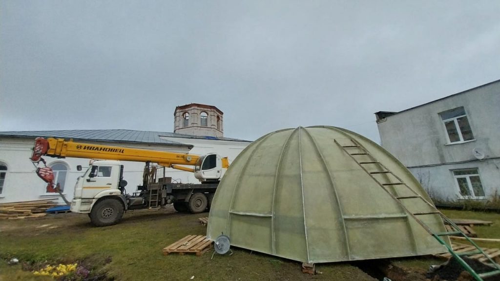 На храм Архангела Михаила в Гавриловом Посаде смонтировали свод!