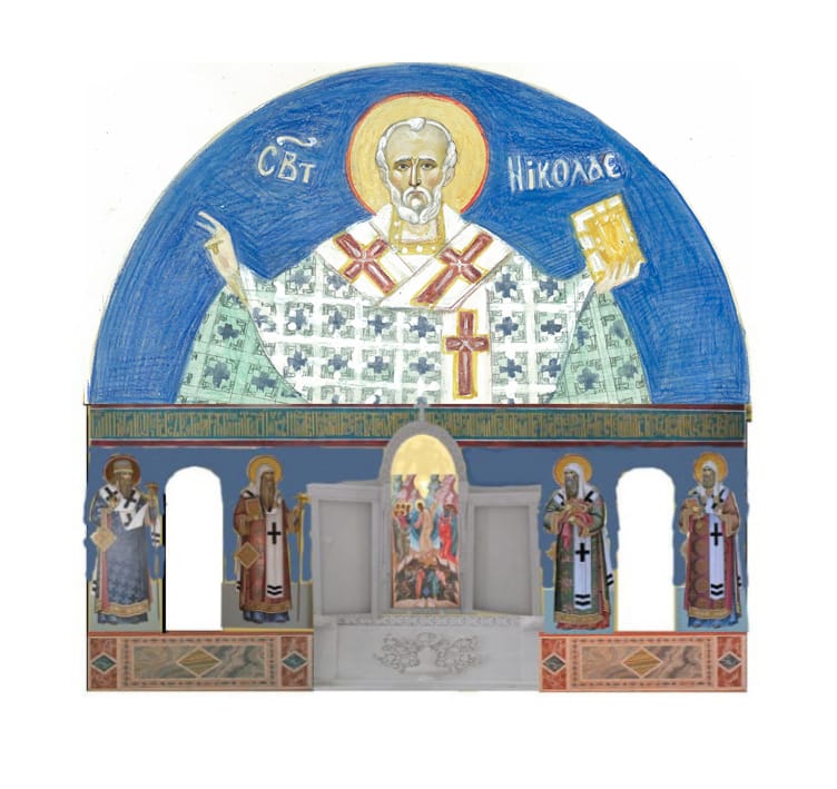 Встреча в мастерской мозаичиста. Подготовка к монтажу панно свт. Николая