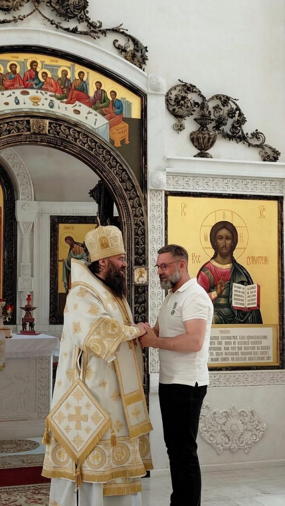 Освящение мозаики в храме пос. Красные Баки состоялось. Председатель Фонда и его заместитель награждены медалями